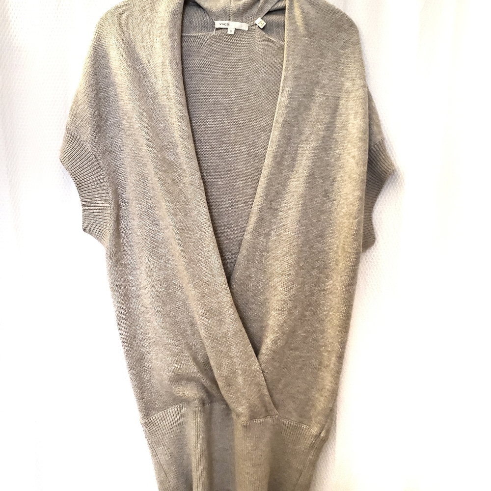 VINCE grey tunic length.sweater,cotton/cashmere